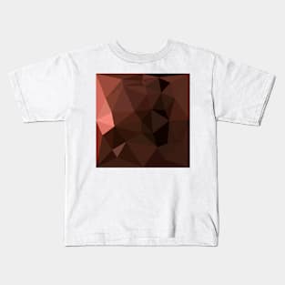 Saddle Brown Abstract Low Polygon Background Kids T-Shirt